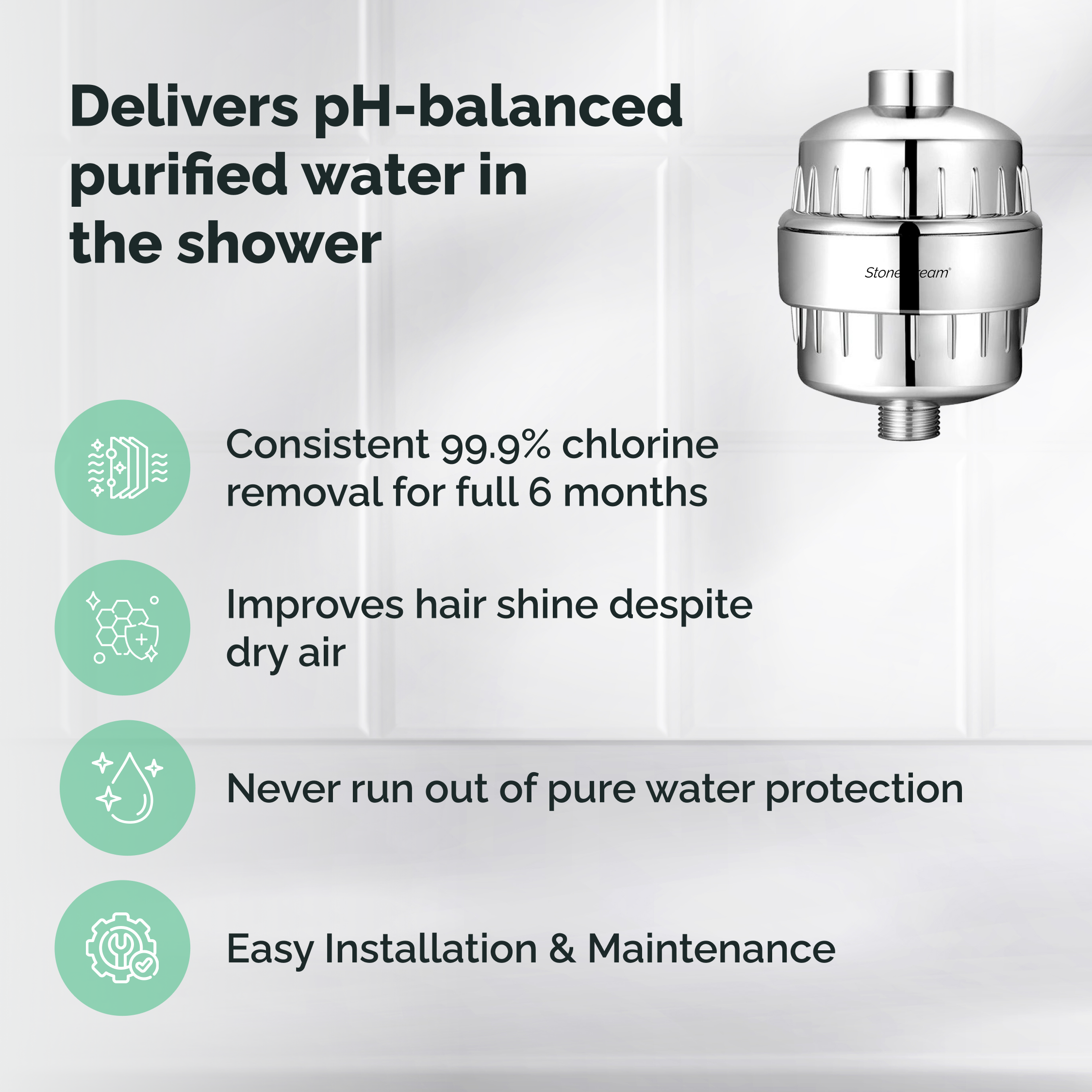 Filtro de ducha para agua dura
