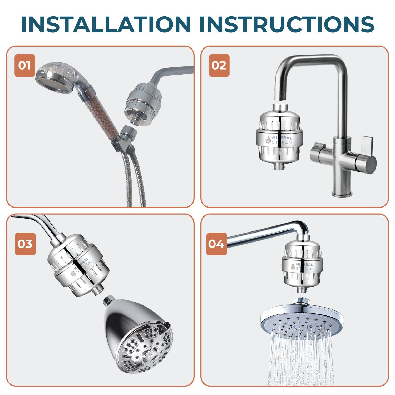 Filtro de ducha para agua dura