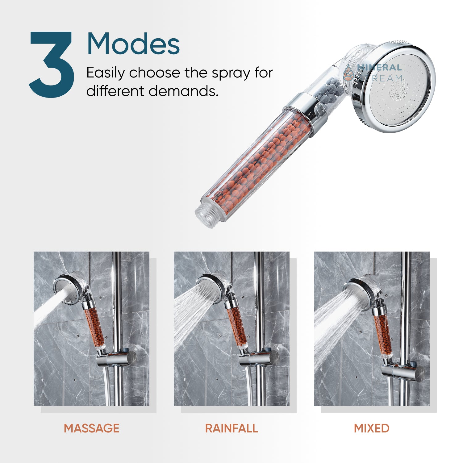 Eco-Friendly Showerhead Complete Shower Kit