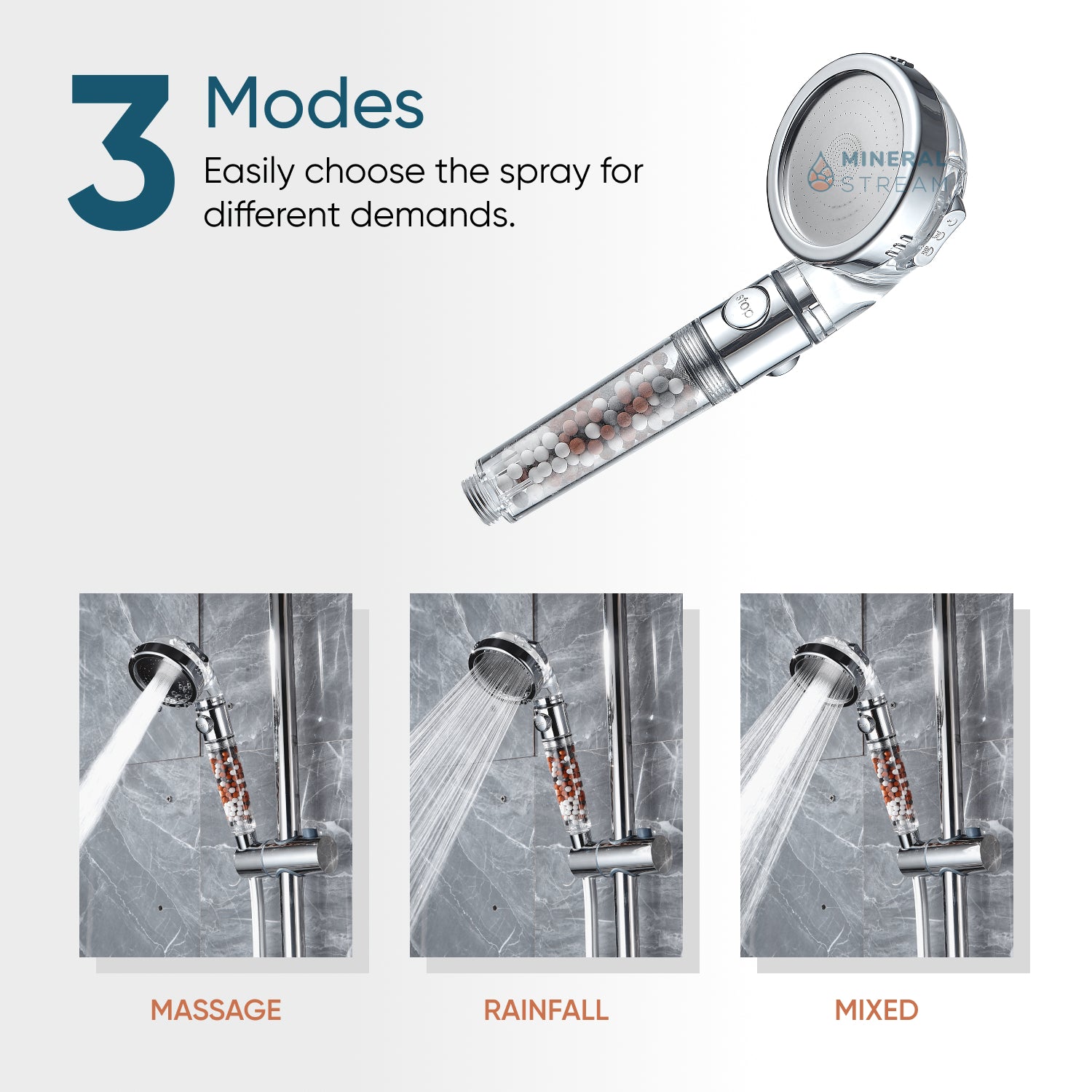 Alcachofa de ducha MineralStream™ Ionic Shower Head 2.0