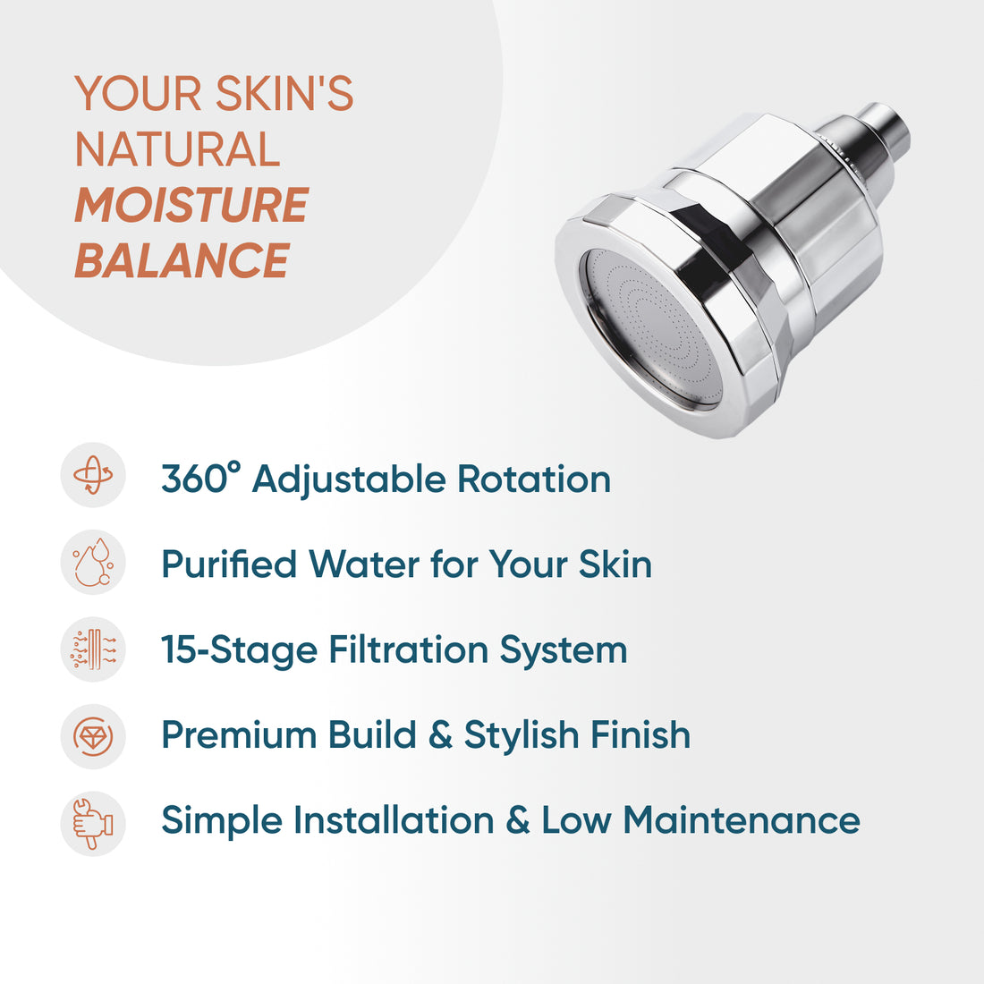 SkinPro: el cabezal de ducha con filtro más avanzado, negro