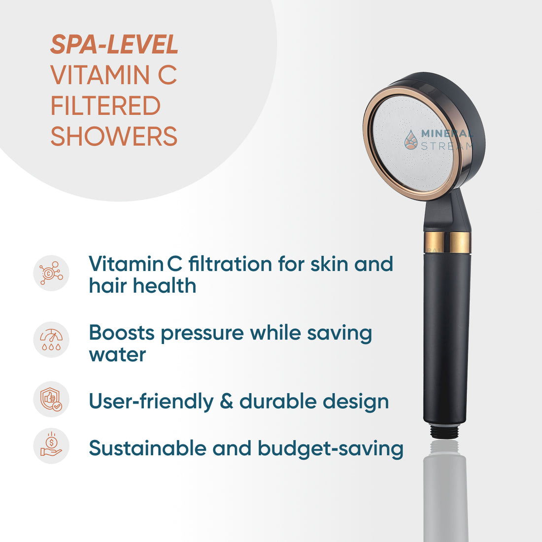 MineralStream™ BLACK - Vitamin C Complete Shower Kit