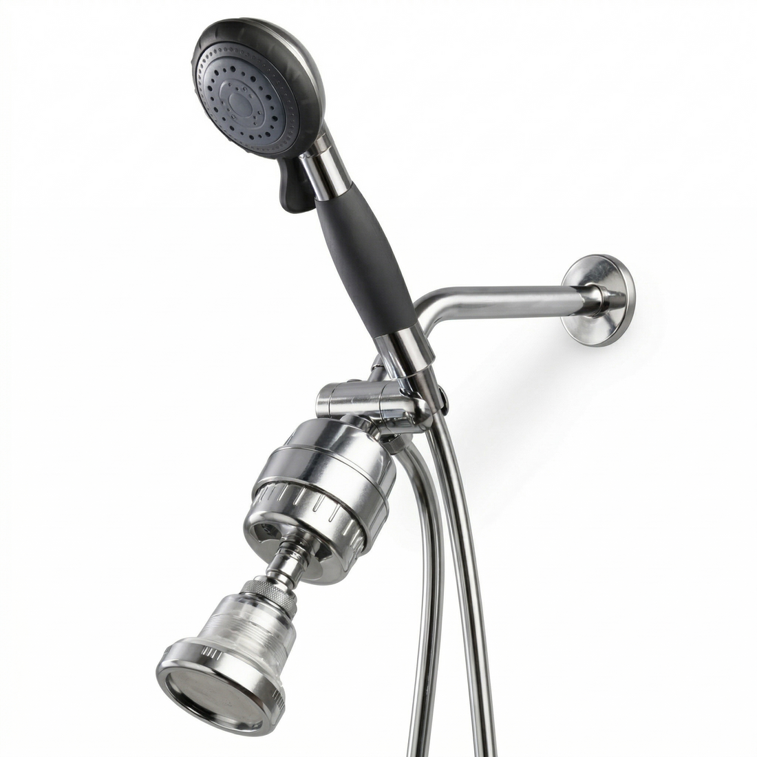 Sistema de ducha doble con alcachofa de ducha asistida