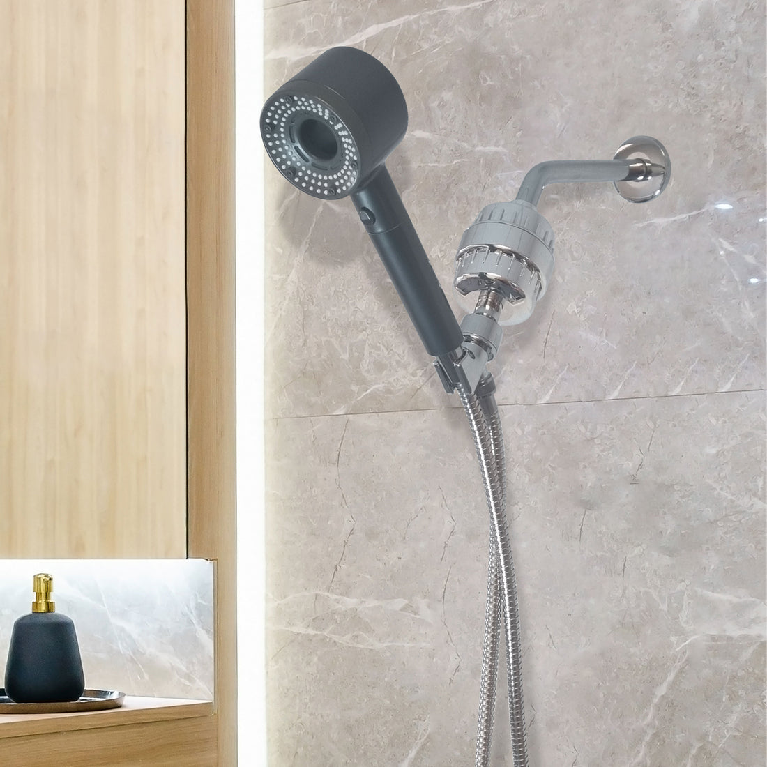 Kit de ducha completo con filtro Hey Pure