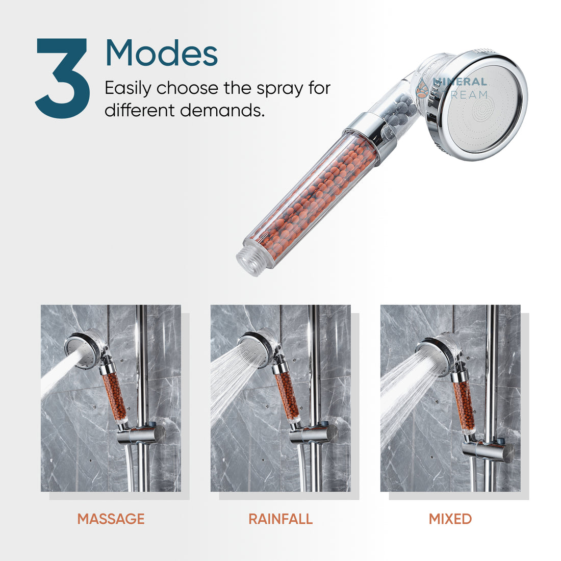 Eco-Friendly Showerhead Complete Shower Kit
